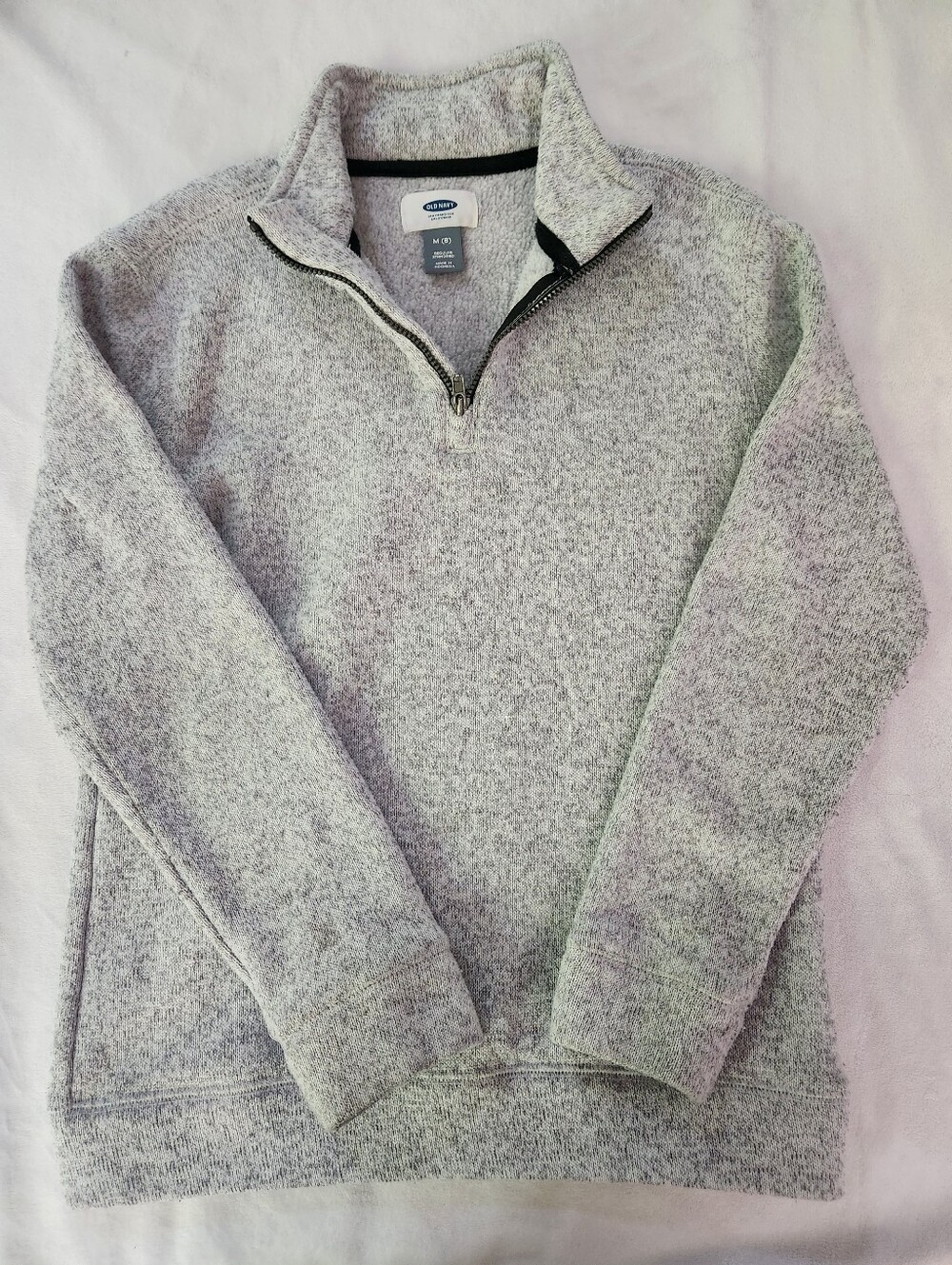 Old Navy Light Heather Gray Half-Zip Pullover Sweater Sweatshirt